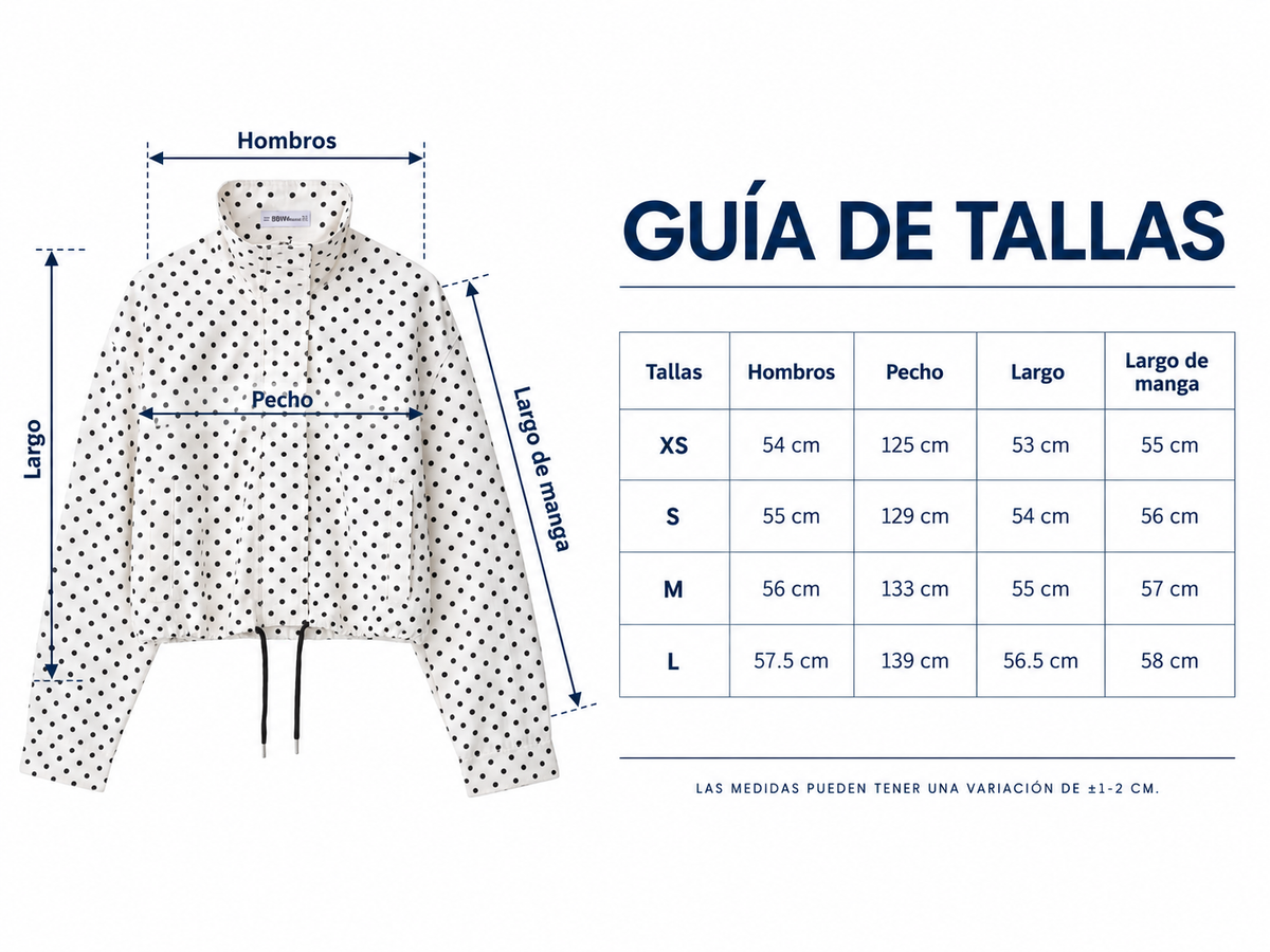 Chamarra de lunares para mujer - cuello alto, corte ligero y estilo casual en tendencia