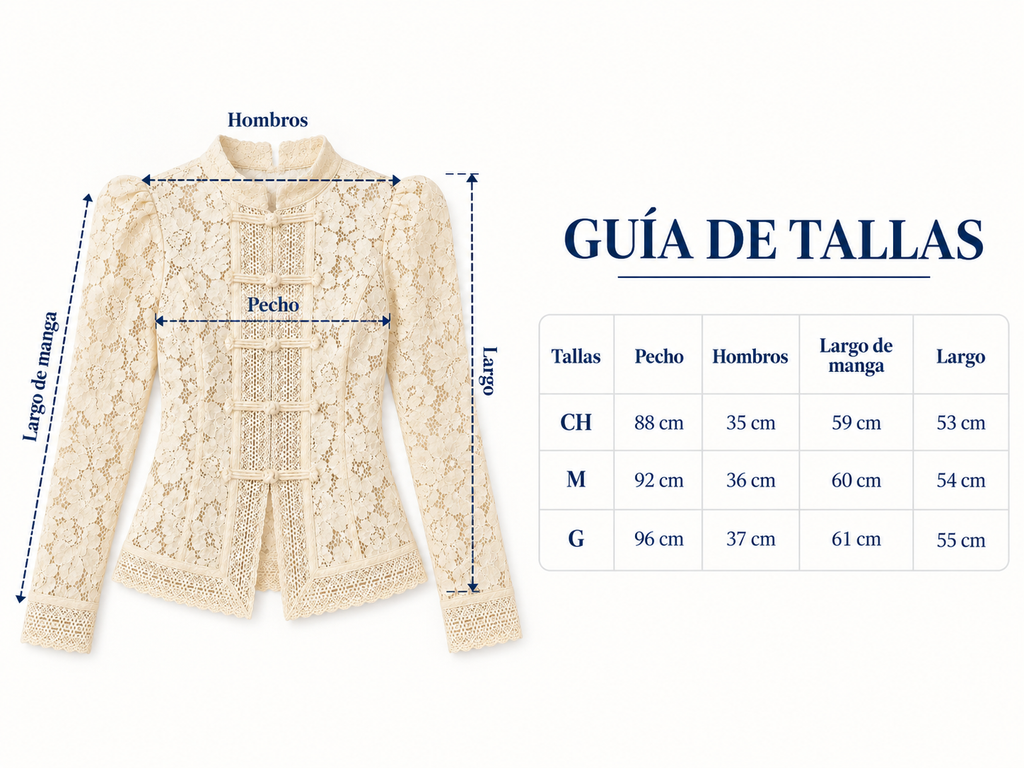 Blusa de encaje para mujer - Manga larga, cuello alto y detalles elegantes de inspiración vintage