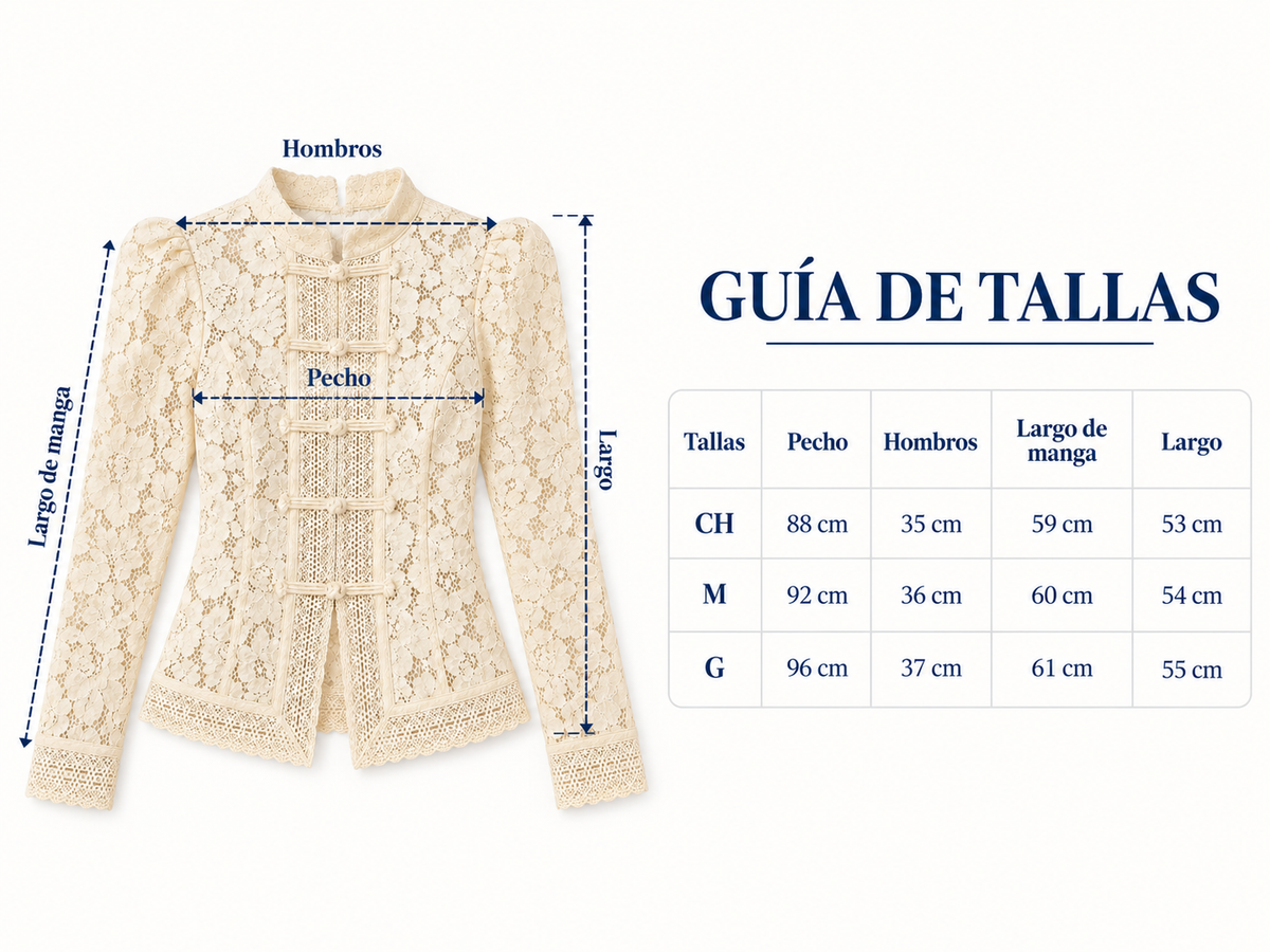 Blusa de encaje para mujer - Manga larga, cuello alto y detalles elegantes de inspiración vintage