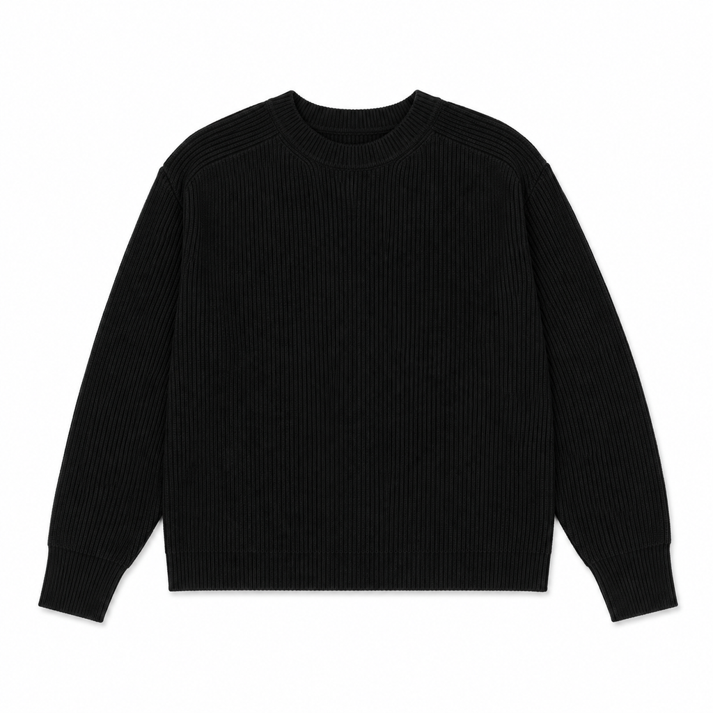 Suéter tejido suave de cuello redondo para mujer -Manga larga y estilo casual en tendencia