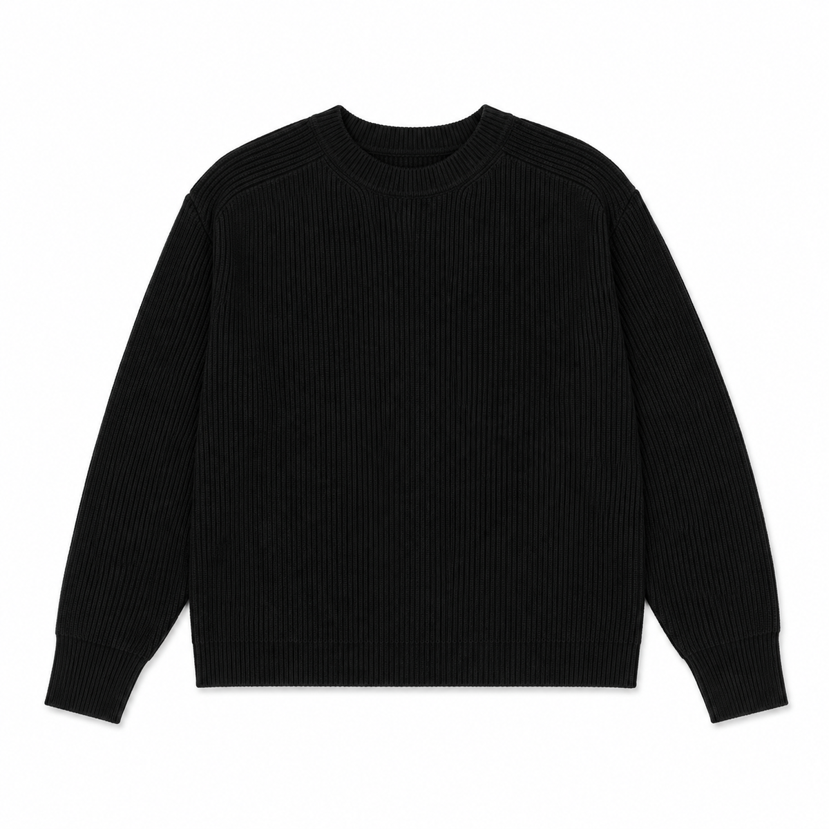 Suéter tejido suave de cuello redondo para mujer -Manga larga y estilo casual en tendencia