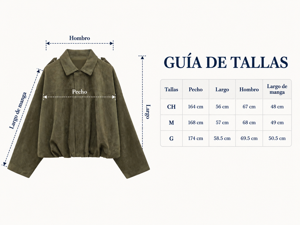 Chamarra de gamuza verde olivo para mujer - Oversized y en Tendencia