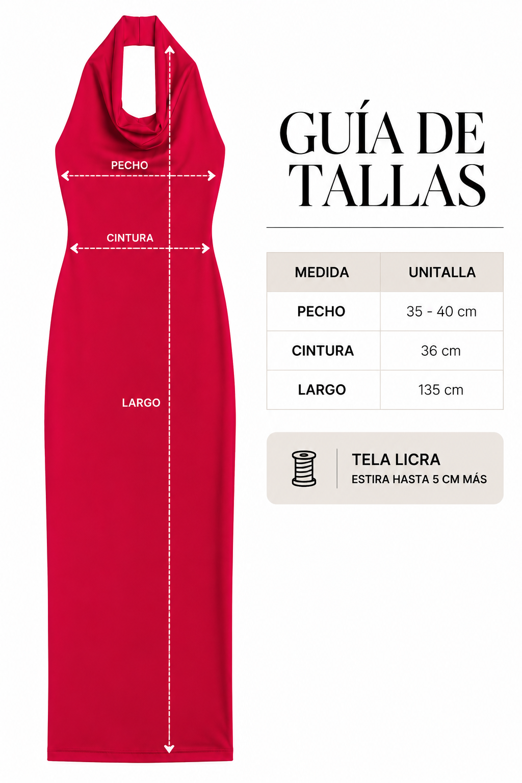 Vestdo largo para mujer - Escote halter holgado, corte entallado y estilo elegante en tendencia