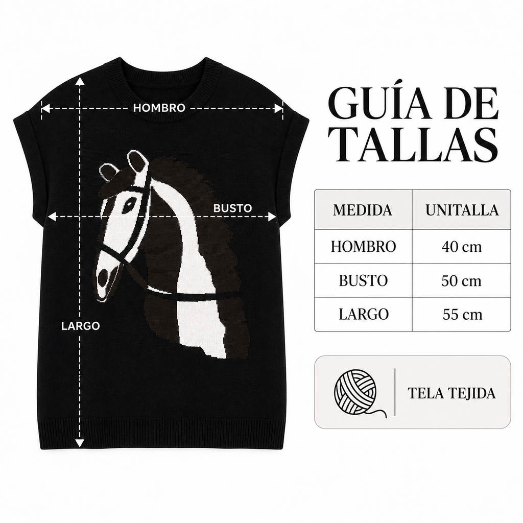 Blusa tejida con dibujo caballo western para mujer - Manga corrida corta, estilo vaquero en tendencia