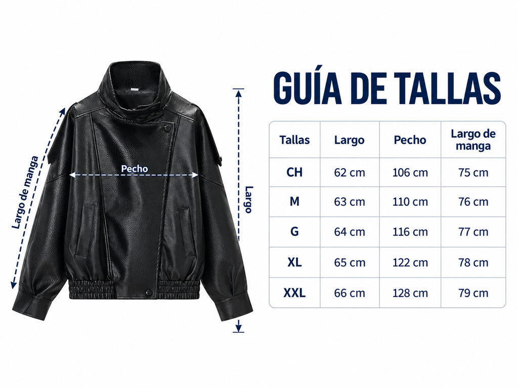 Chamarra de vinipiel para mujer - Corte oversized, cuello alto y estilo urbano en tendencia