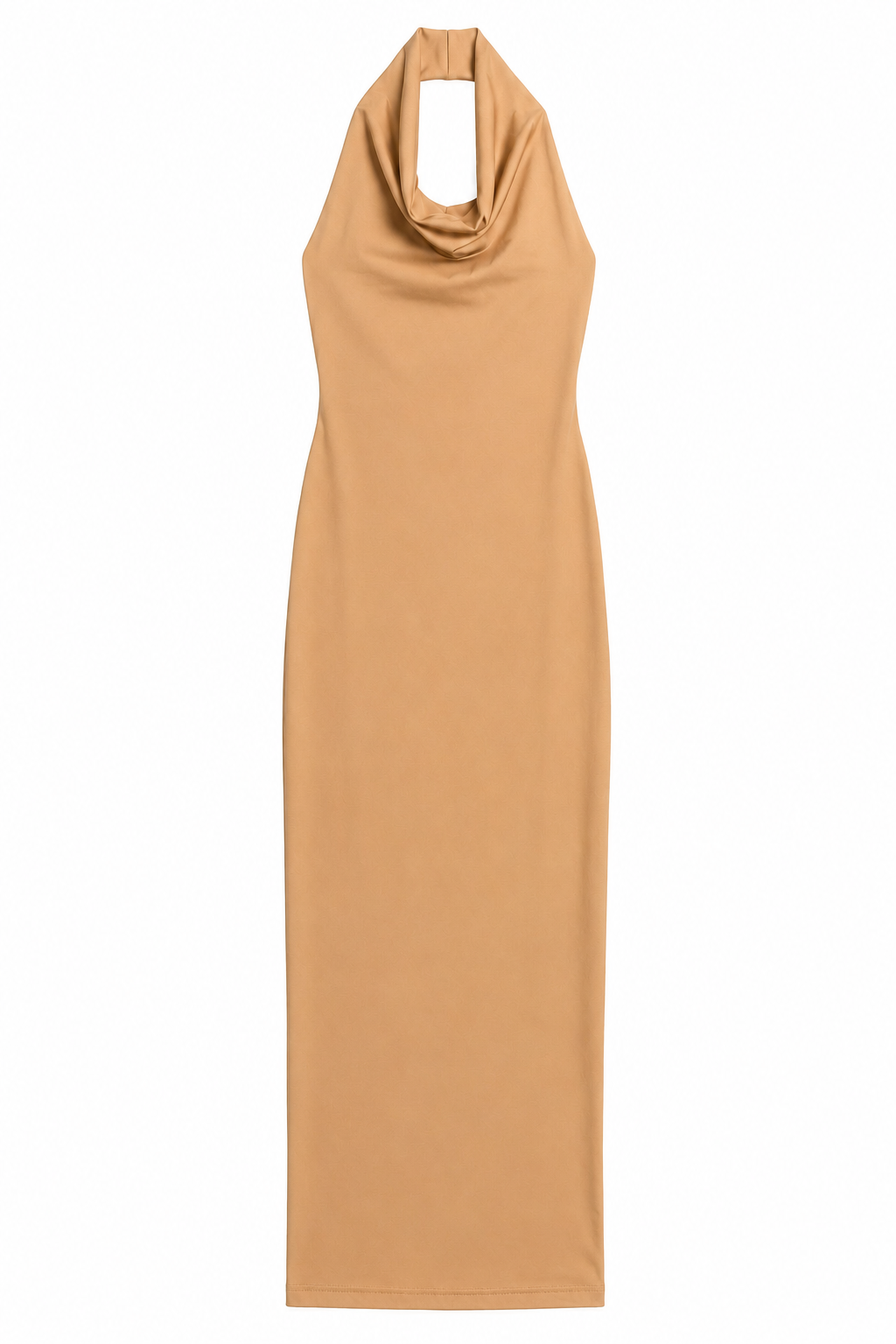 Vestdo largo para mujer - Escote halter holgado, corte entallado y estilo elegante en tendencia