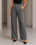 Pantalón de vestir para mujer - Pierna ancha, tiro alto y estilo elegante en tendencia
