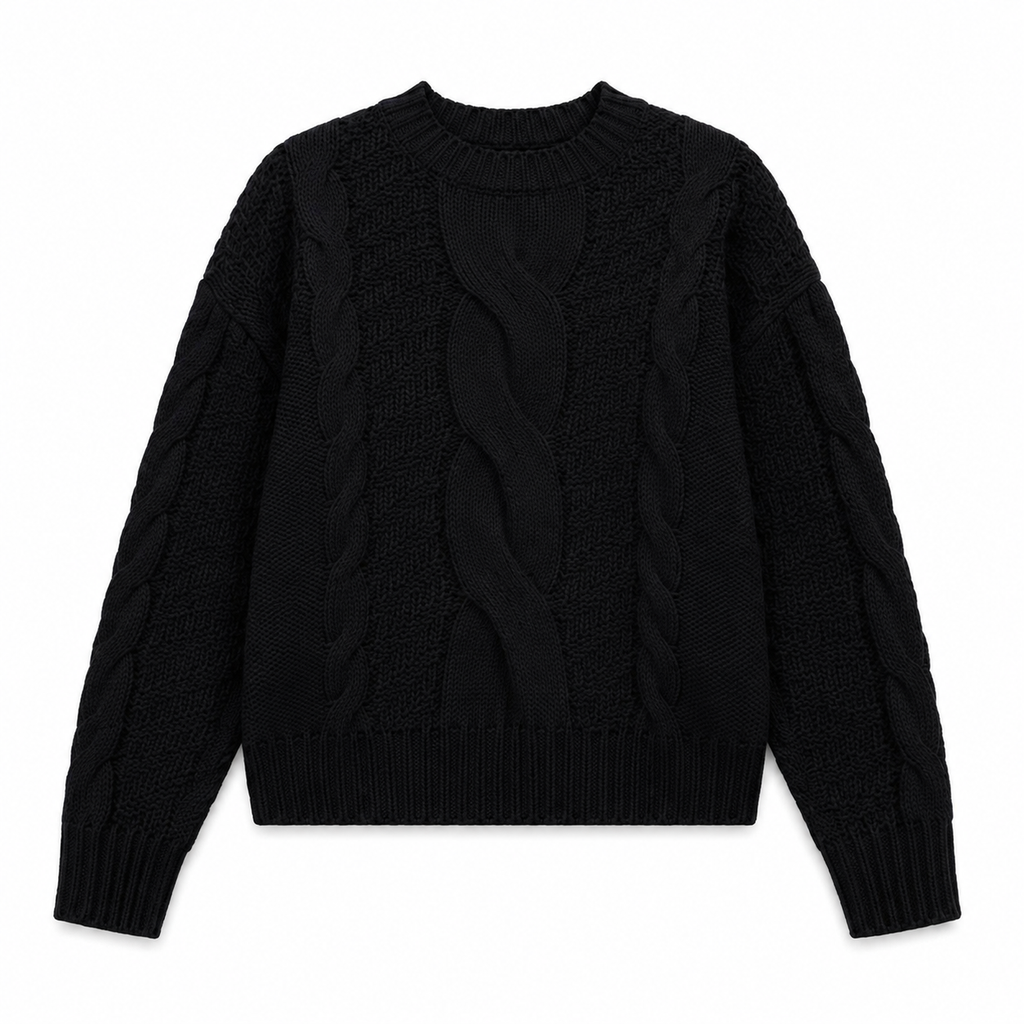 Suéter tejido con diseño trenzado para mujer - Manga larga y estilo casual en tendencia