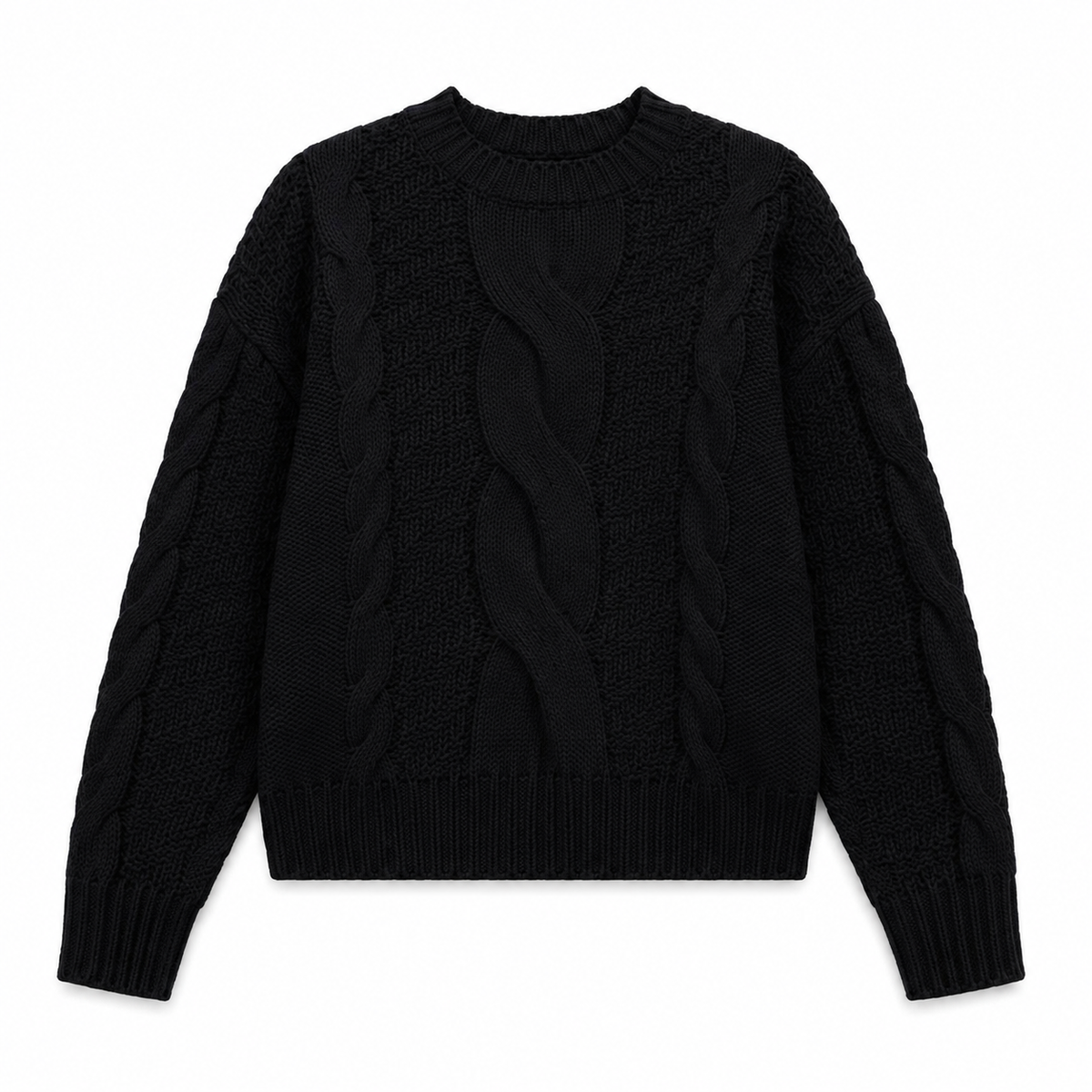 Suéter tejido con diseño trenzado para mujer - Manga larga y estilo casual en tendencia