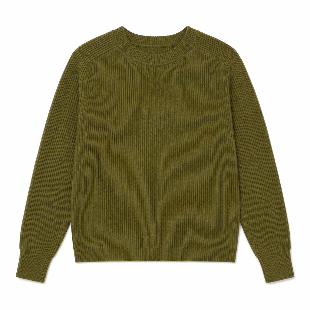 Suéter tejido suave de cuello redondo para mujer -Manga larga y estilo casual en tendencia