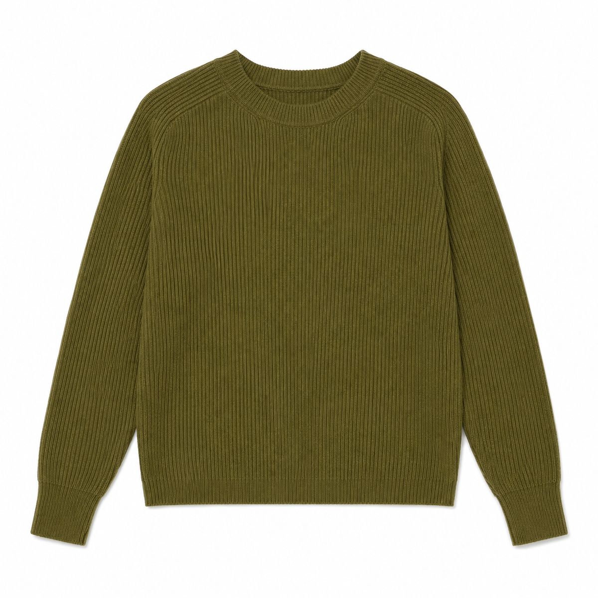 Suéter tejido suave de cuello redondo para mujer -Manga larga y estilo casual en tendencia
