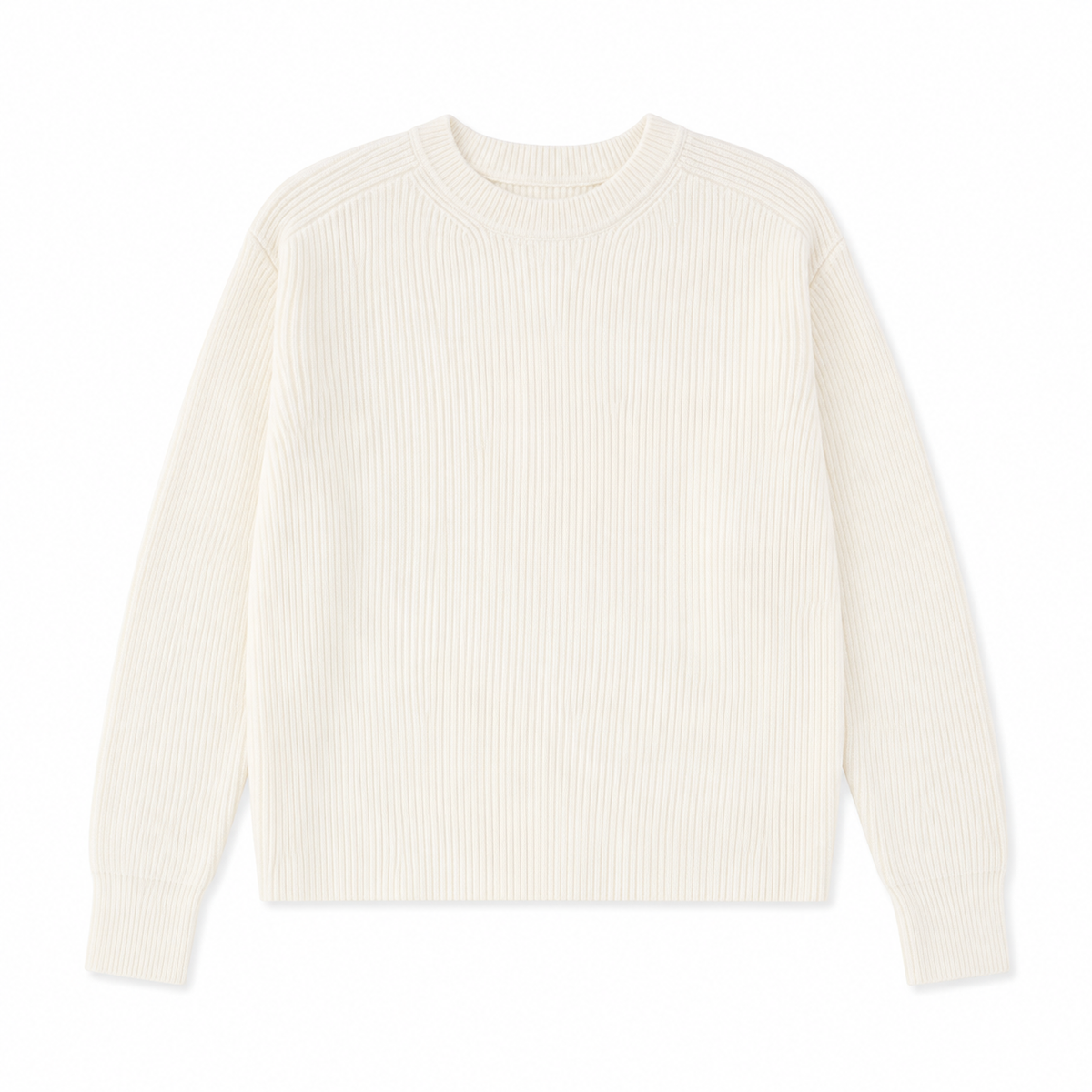 Suéter tejido suave de cuello redondo para mujer -Manga larga y estilo casual en tendencia