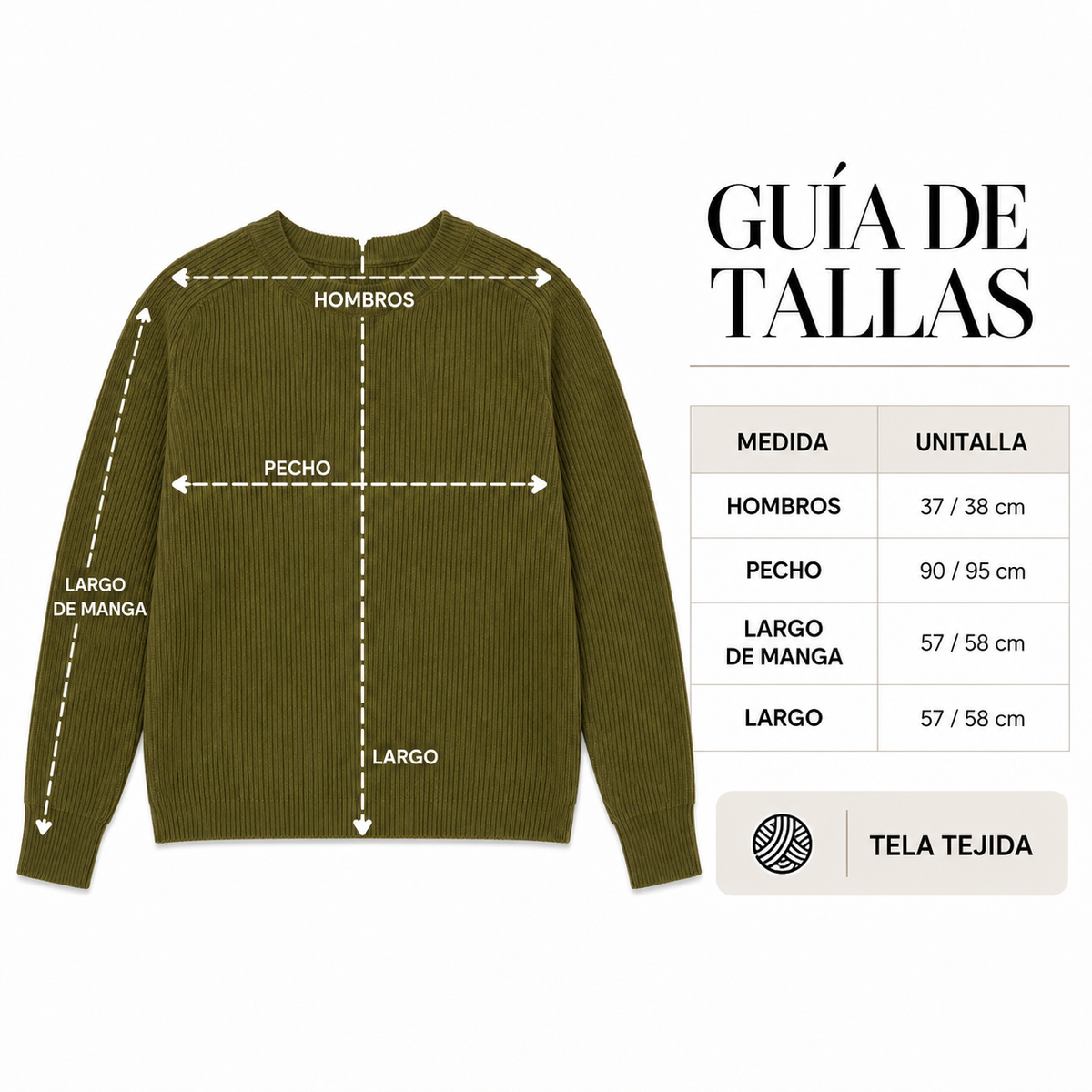 Suéter tejido suave de cuello redondo para mujer -Manga larga y estilo casual en tendencia