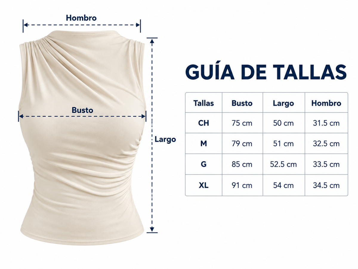 Blusa drapeada negra para mujer - Sin mangas, entallada y elegante en tendencia