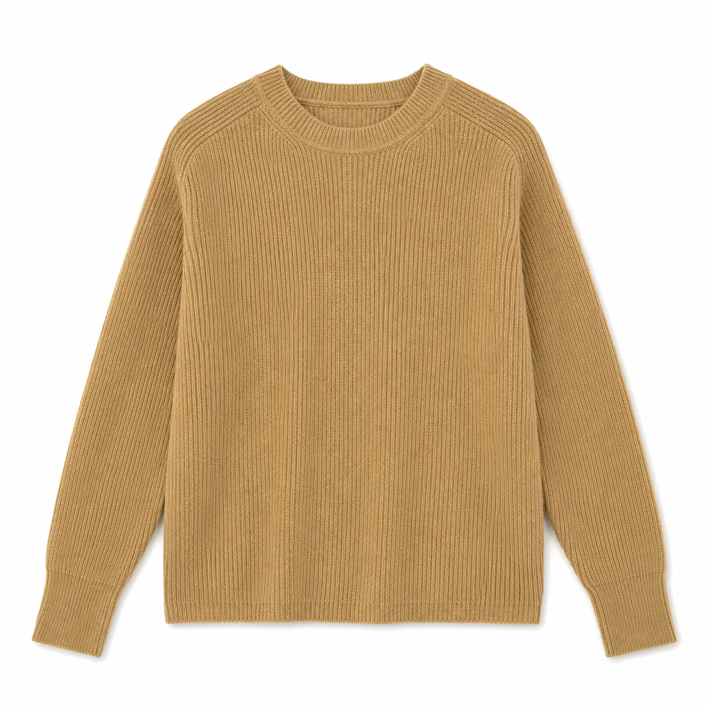 Suéter tejido suave de cuello redondo para mujer -Manga larga y estilo casual en tendencia