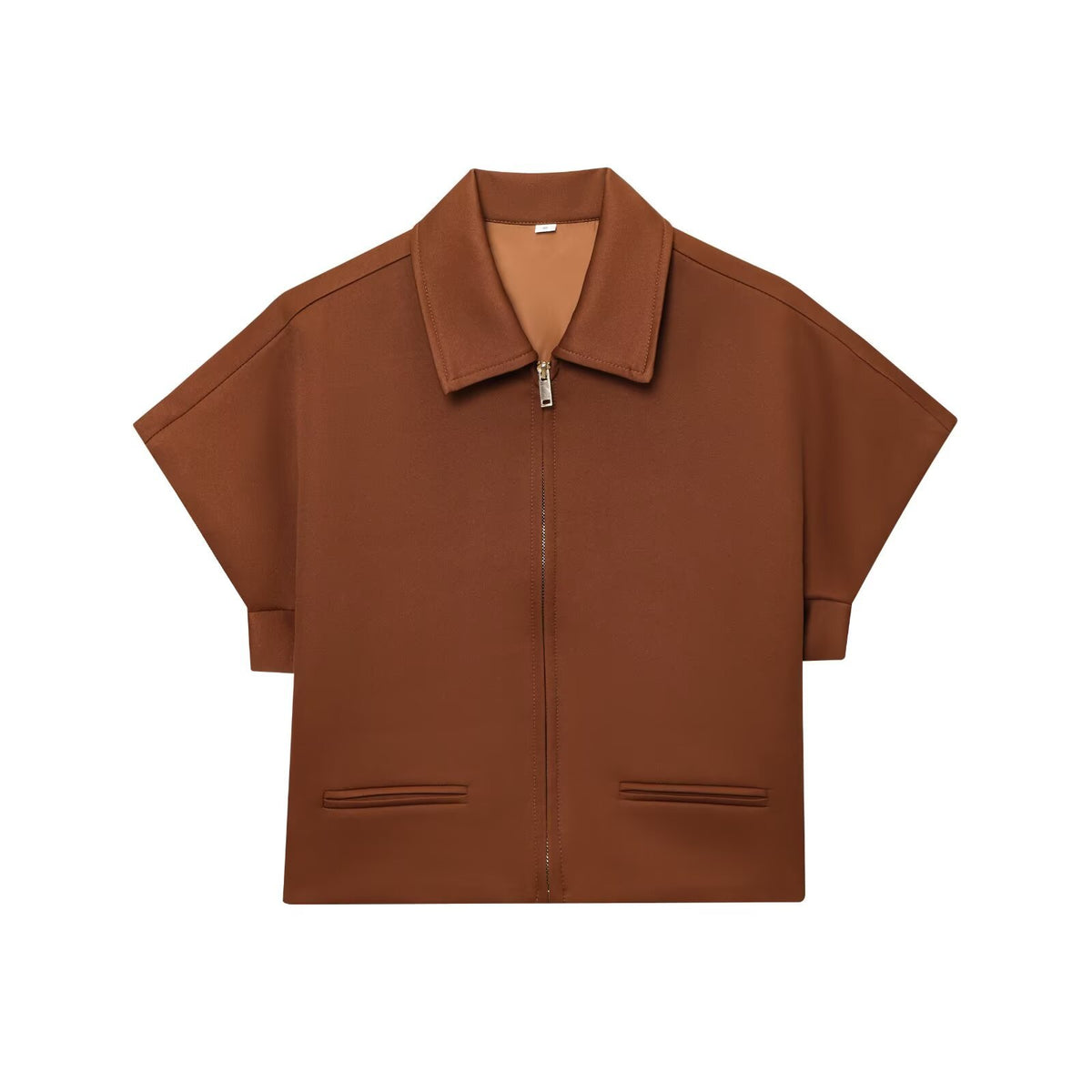 Blusa camisera para mujer -Manga corta, cierre frontal y corte relajado en tendencia