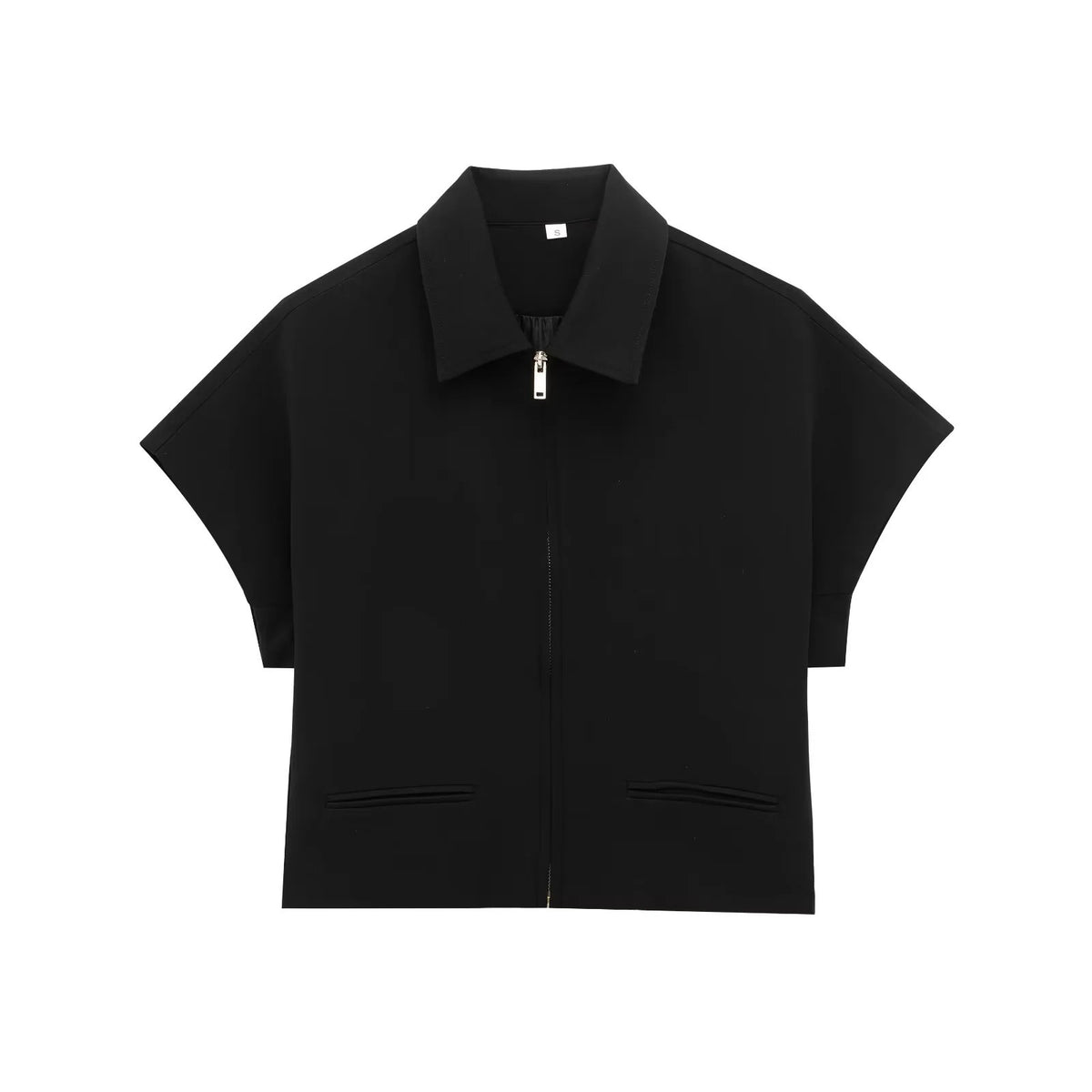 Blusa camisera para mujer -Manga corta, cierre frontal y corte relajado en tendencia