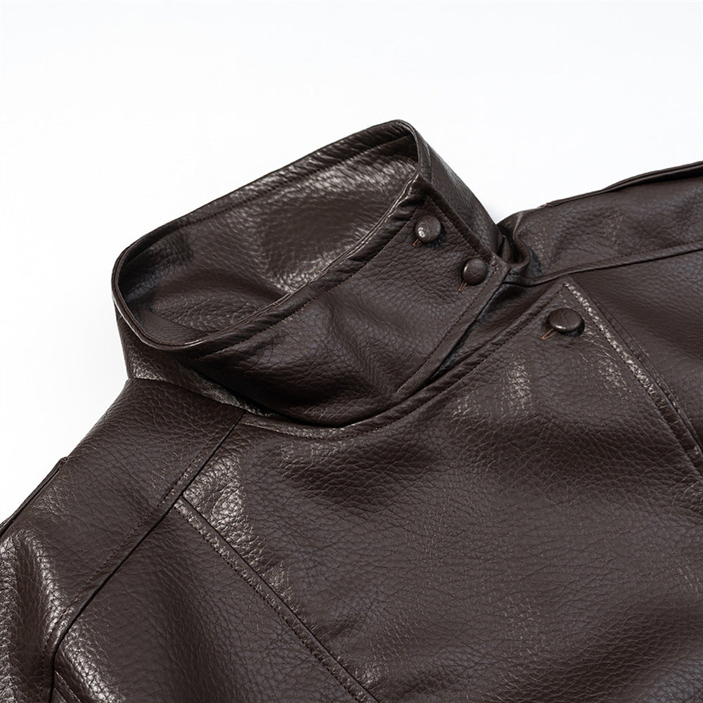 Chamarra de vinipiel para mujer - Corte oversized, cuello alto y estilo urbano en tendencia
