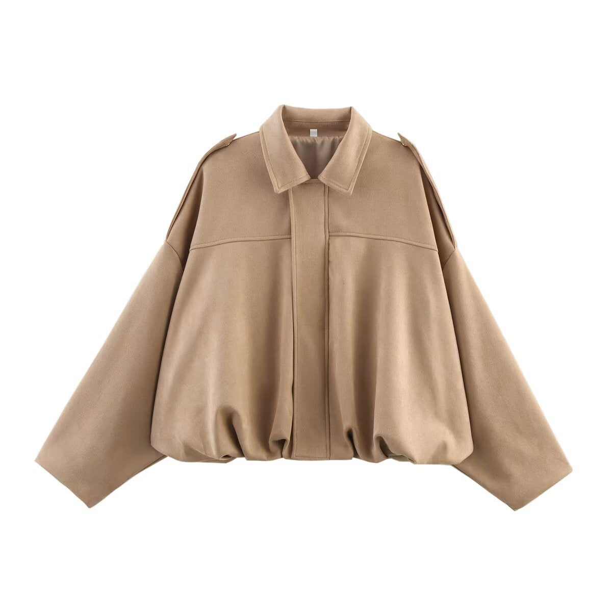 Chamarra de gamuza verde olivo para mujer - Oversized y en Tendencia