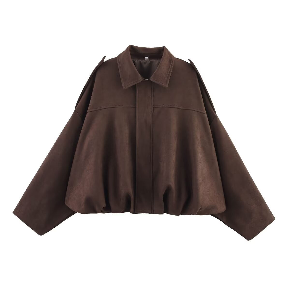 Chamarra de gamuza verde olivo para mujer - Oversized y en Tendencia